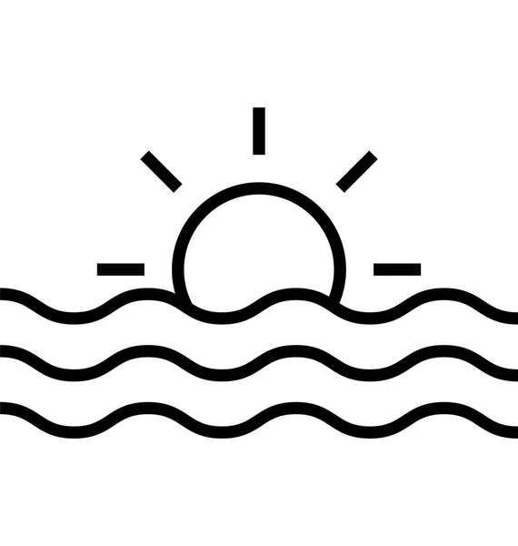 Sonnenuntergang Linie Isolierte Vektor Symbol Vollständig Editierbar — Stockvektor