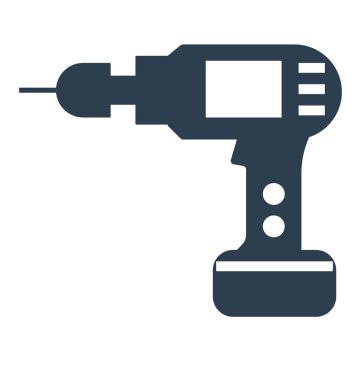 Matkap makinesi hat izole vektör simge tamamen düzenlenebilir