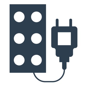 elektrik prizine hat izole vektör simge tamamen düzenlenebilir