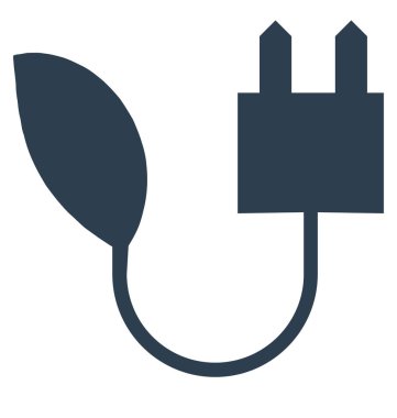 Eko güç hat izole vektör simge tamamen düzenlenebilir