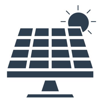 güneş paneli hat izole vektör simge tamamen düzenlenebilir