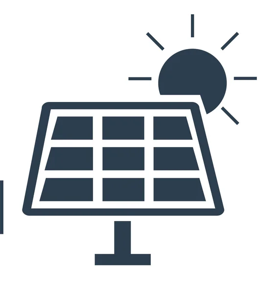 Solar Panel Line Isolated Vector Icon Fully Editable — Stock Vector