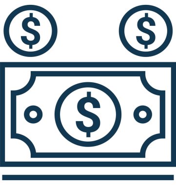  Kağıt para satırı vektör simgesi düzenlenebilir