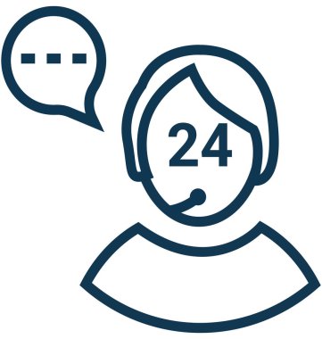 Müşteri hizmet hattı vektör simge düzenlenebilir