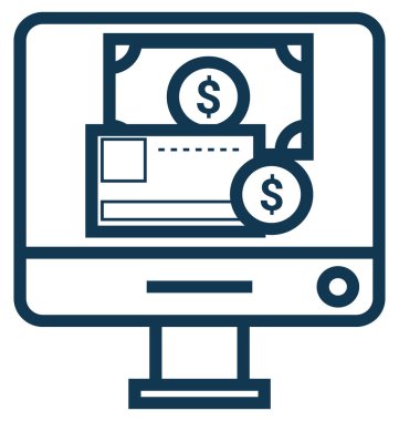 Online ödeme satırı vektör simgesi düzenlenebilir