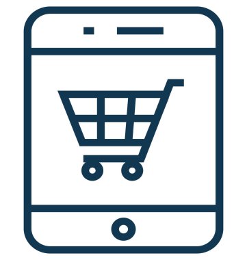 Satırı vektör simgesi düzenlenebilir alışveriş cep