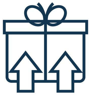 Hediye kutusu ile ok çizgi vektör simgesi düzenlenebilir