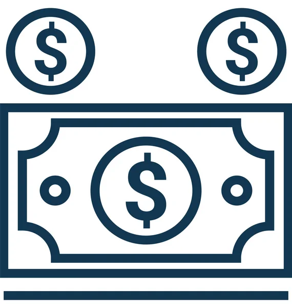 Paper Money Line Vector Icon Editable — Stock Vector