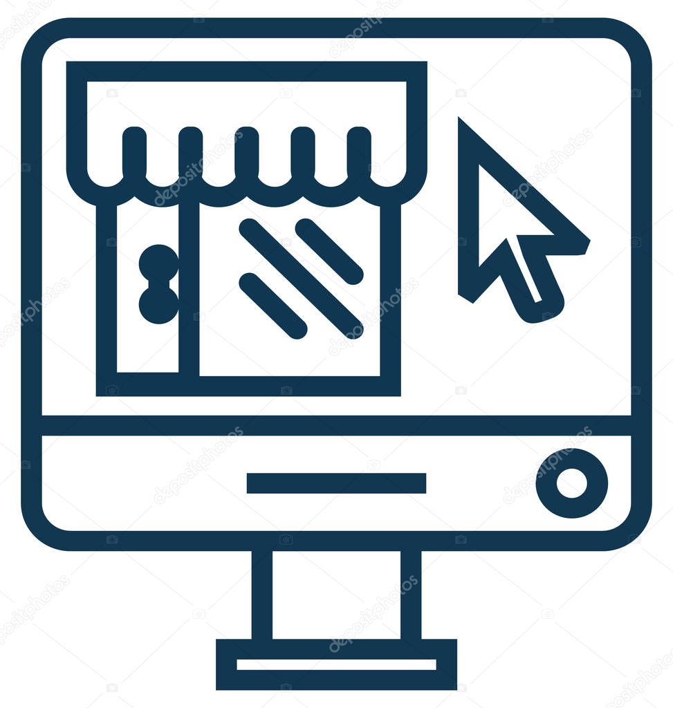 Online Marketplace Line Vector Icon Editable