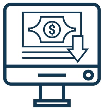 Satırı vektör simgesi düzenlenebilir kazanç aşağı