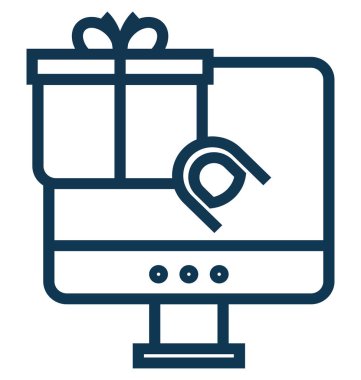 Online hediye satırı vektör simgesi düzenlenebilir