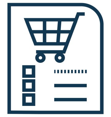 Alışveriş listesi satırı vektör simgesi düzenlenebilir