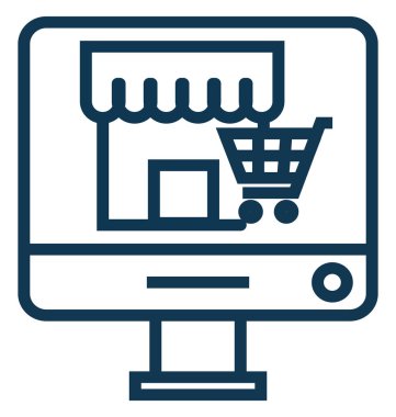 Online Pazar satırı vektör simgesi düzenlenebilir