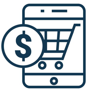 Satırı vektör simgesi düzenlenebilir alışveriş cep