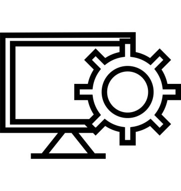 Monitör ayarları satırı vektör simgesi düzenlenebilir