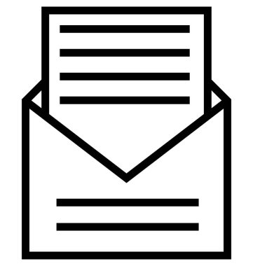 Zarf çizgi vektör simgesi düzenlenebilir 