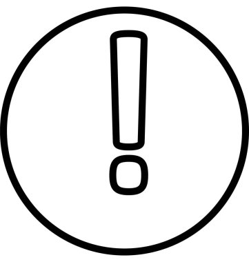 Ünlem işareti satırı vektör simgesi düzenlenebilir