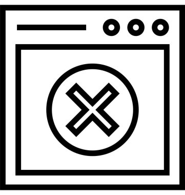 Pencereyi kapat satırı vektör simgesi düzenlenebilir