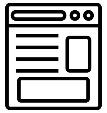 Web sayfası satırı vektör simgesi düzenlenebilir