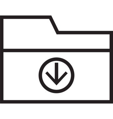 Satırı vektör simgesi düzenlenebilir indirme klasörü