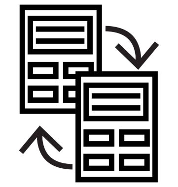 Exchange dosya çizgi vektör simge düzenlenebilir