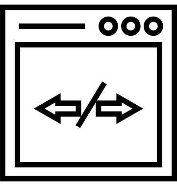 Web sayfası genişliği satırı vektör simgesi düzenlenebilir