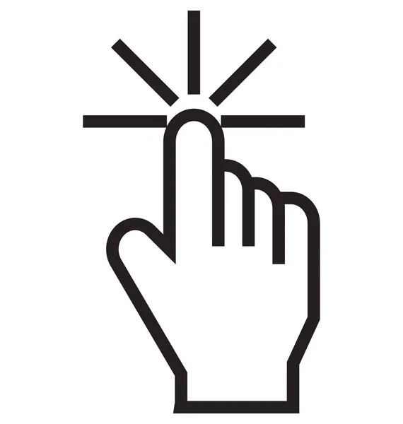 Finger Tap Line Vector Icon Editável — Vetor de Stock