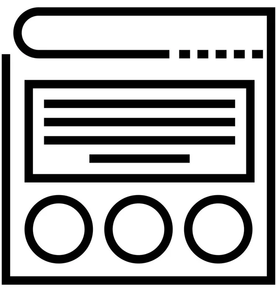 Web Content Line Vector Icon Editável — Vetor de Stock