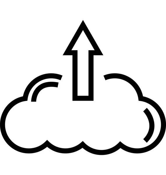 Cloud Upload Line Vektor Icon Editierbar — Stockvektor