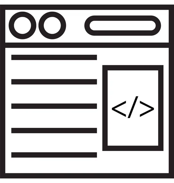 Html Coding Line Vector Icon Editável —  Vetores de Stock