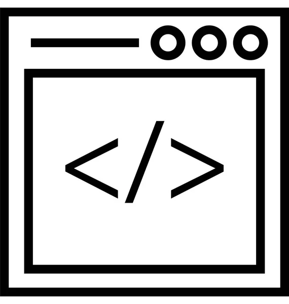 Html Coding Line Vector Icon Editável —  Vetores de Stock