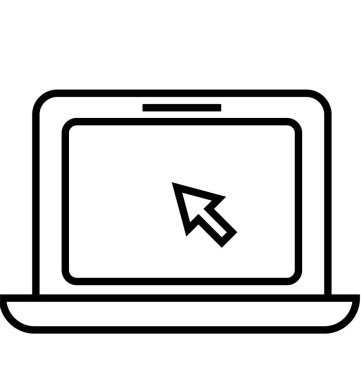 İmleç laptop çizgi vektör simge düzenlenebilir
