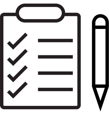 Kontrol listesi ile kalem çizgi vektör simge düzenlenebilir