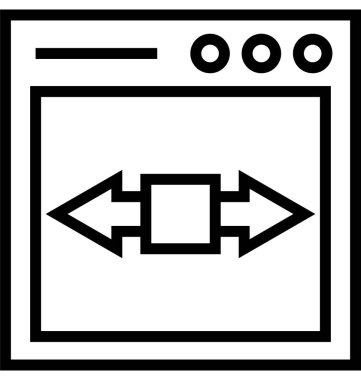 Web sayfası genişliği satırı vektör simgesi düzenlenebilir