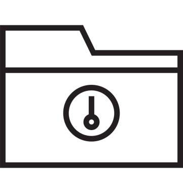 Klasör Zamanlayıcı satırı vektör simgesi düzenlenebilir