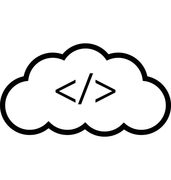 Cloud Div Line Vector Icon Editable — Stock Vector
