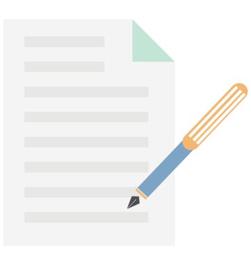 Not defteri renk vektör simgesi düzenlenebilir