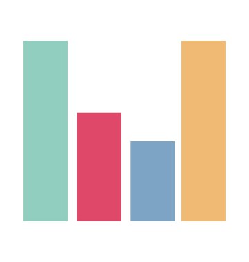 Çubuk grafik renk vektör simgesi düzenlenebilir