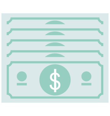 Banknot renk vektör simgesi düzenlenebilir