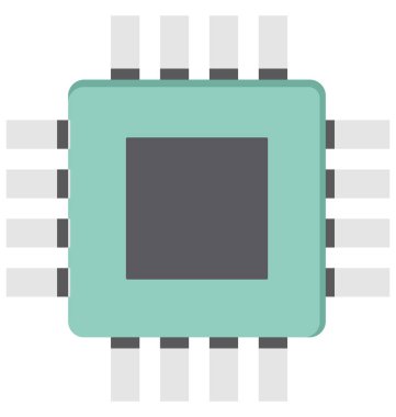 İşlemci çip renkli vektör simge düzenlenebilir