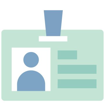 Kimlik kartı renkli vektör simge düzenlenebilir