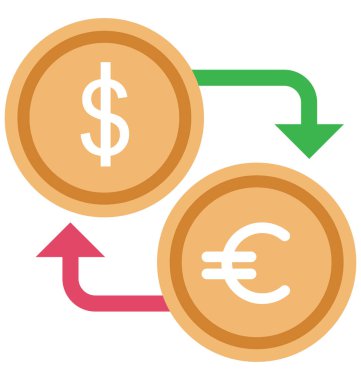 Döviz Alım Satım renk vektör simgesi düzenlenebilir