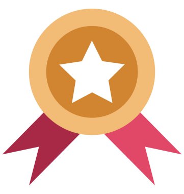 Yıldızlı rozet renk vektör simgesi düzenlenebilir