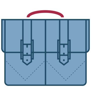 Okul çantası renk vektör simgesi düzenlenebilir