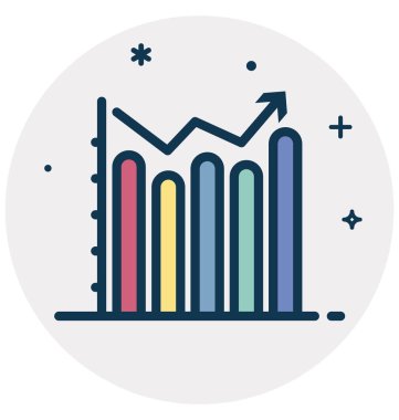 Çubuk grafik vektör ve düzenlenebilir simgesi