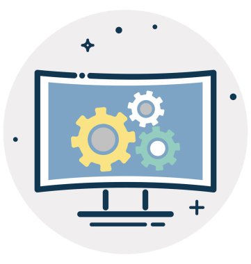 Ekran ayarları vektör ve düzenlenebilir simgesi