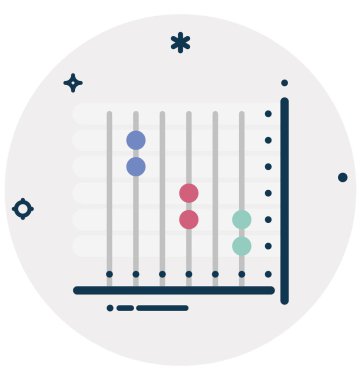 Abaküs grafik vektör ve düzenlenebilir simgesi