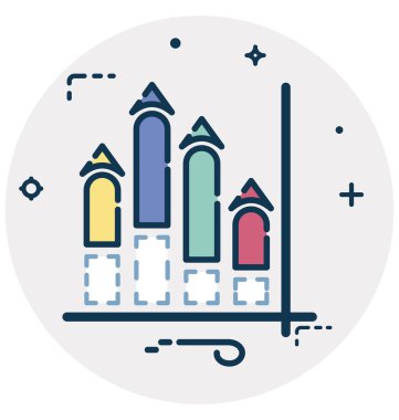 İstatistik vektör ve düzenlenebilir simgesi