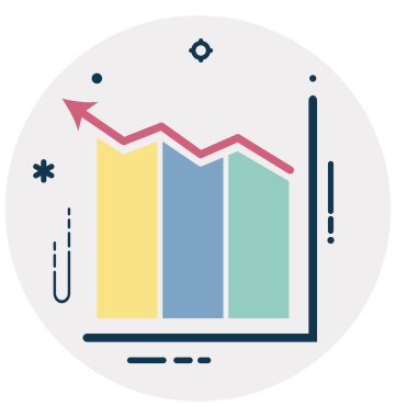 İstatistik vektör ve düzenlenebilir simgesi