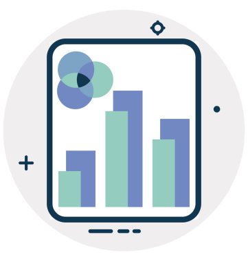 İstatistik vektör ve düzenlenebilir simgesi